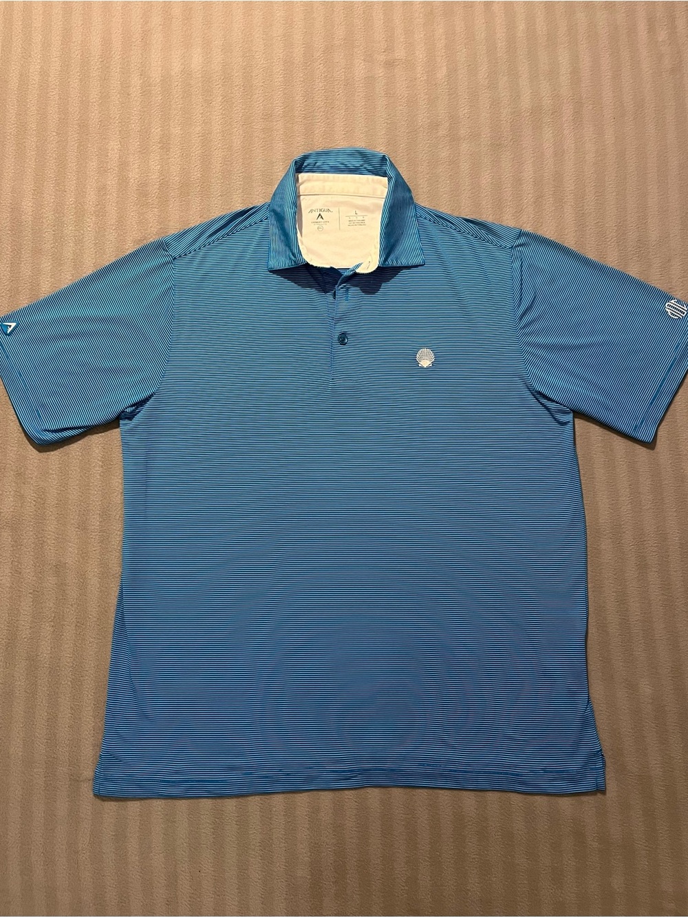 Antigua Blue Performance Golf Polo - Short Sleeve